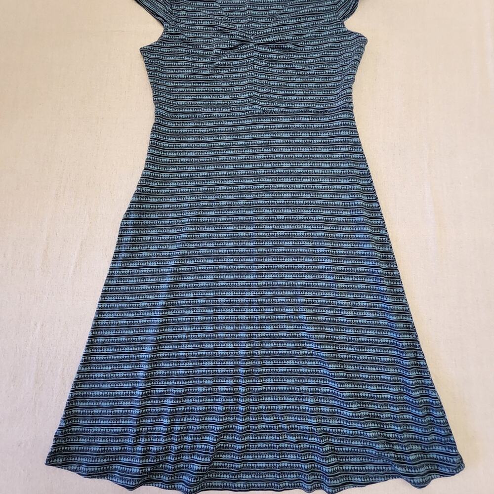 Toad&Co Navy and White Striped Midi Dress